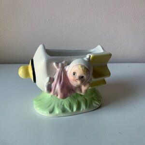 Inarco 1963 atomic space age baby planter astronaut with baby bottle rocket MCM